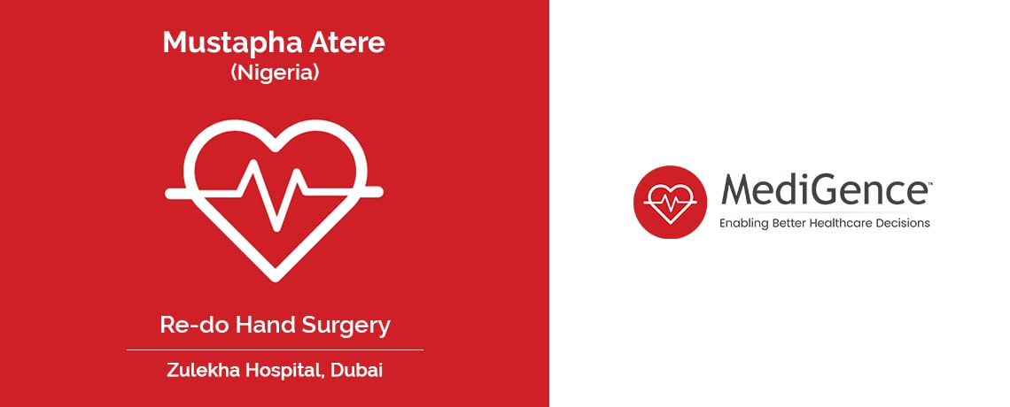 Mr. Atere Underwent Re-do Hand Surgery in Zulekha Hospital, Dubai, UAE