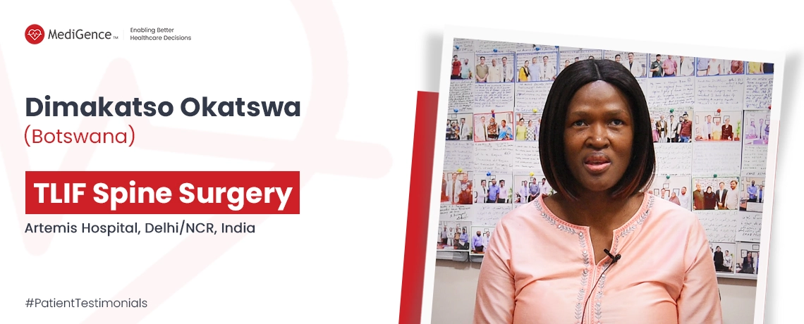 Mme Okatswa a subi une opération de fusion vertébrale en Inde
