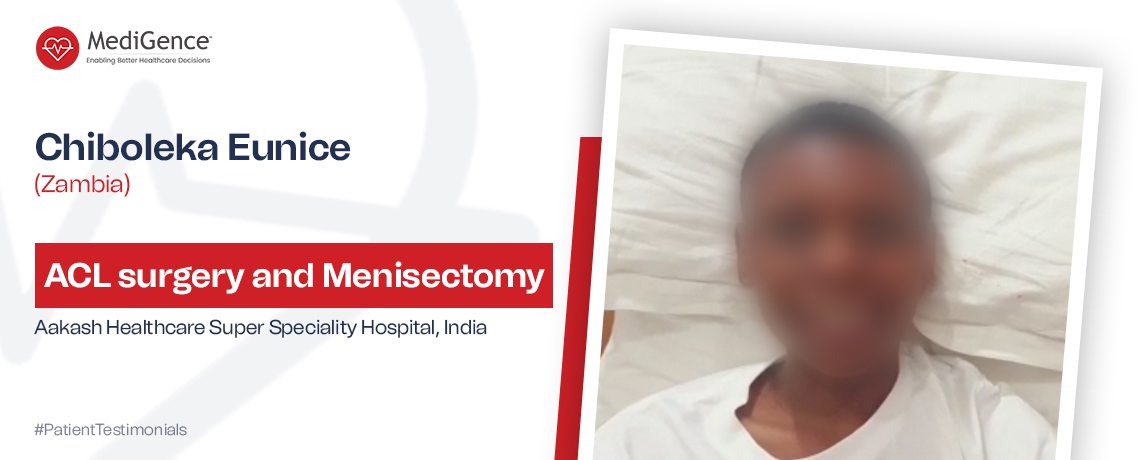 Ms. Chiboleka Eunice Underwent ACL surgery and Menisectomy at Aakash Healthcare, Delhi, India