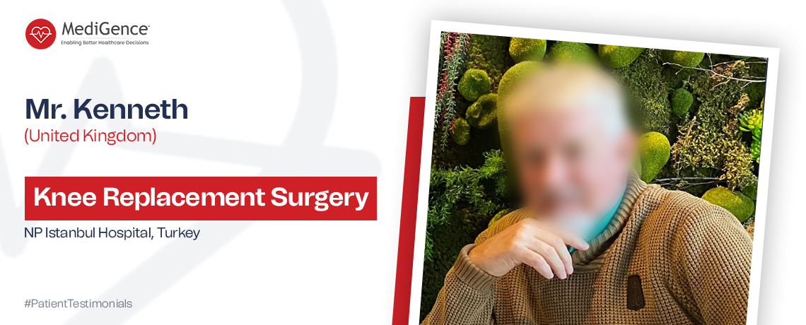خضع السيد كينيث لعملية جراحية لاستبدال الركبة في مستشفى NP اسطنبول، تركيا